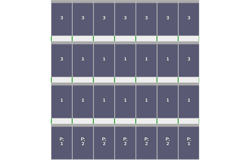 Flatfix Fusion  4 rijen van 7 panelen Portrait Zwart