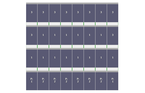 Flatfix Fusion  4 rijen van 8 panelen Portrait Zwart