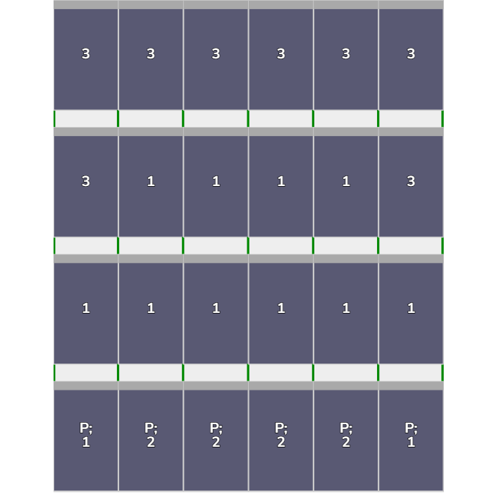 Flatfix Fusion  4 rijen van 6 panelen Portrait Zwart
