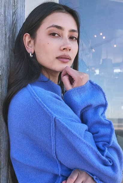 Emilia knitted pull blauw