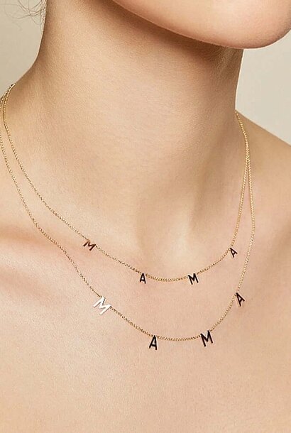 MAMA ketting zilver