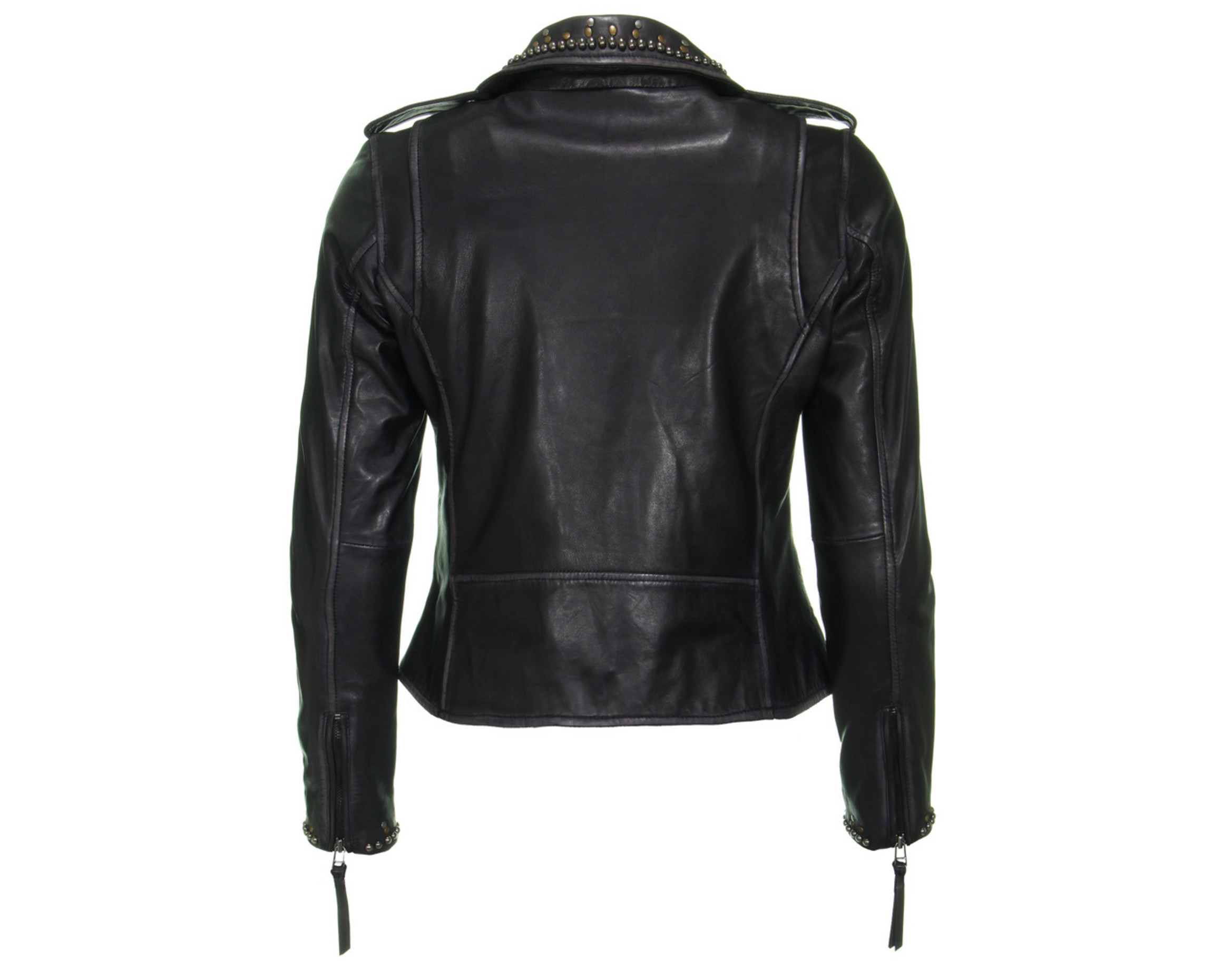 Leather Jacket studs zwart