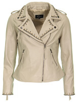 Mi Piace Leather Jacket studs beige