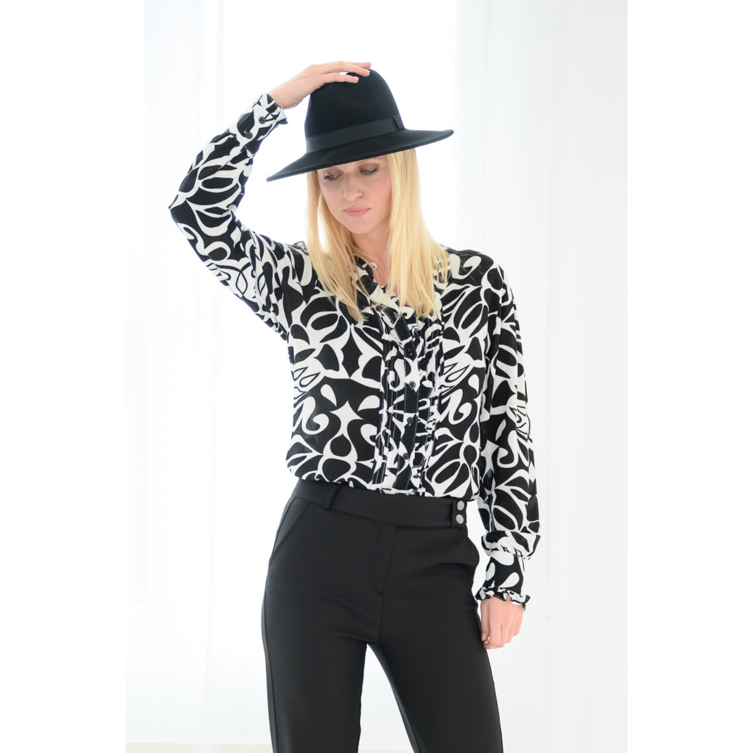 Maicazz Blouse farrah black white