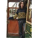 EsQualo Sweater jacquard fringes black olive 18701 EsQualo Sweater jacquard fringes black olive 18701