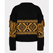 EsQualo Sweater jacquard fringes black olive 18701 EsQualo Sweater jacquard fringes black olive 18701