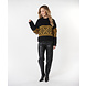 EsQualo Sweater jacquard fringes black olive 18701 EsQualo Sweater jacquard fringes black olive 18701