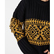 EsQualo Sweater jacquard fringes black olive 18701 EsQualo Sweater jacquard fringes black olive 18701
