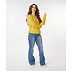 EsQualo Sweater cables v-neck warm olive 02700 EsQualo Sweater cables v-neck warm olive 02700