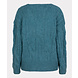 EsQualo Sweater cables v-neck galaxy blue 02700 EsQualo Sweater cables v-neck galaxy blue 02700