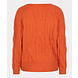 EsQualo Sweater cables v-neck red clay 02700 EsQualo Sweater cables v-neck red clay 02700