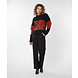 EsQualo Sweater jacquard fringes black red 18701 EsQualo Sweater jacquard fringes black red 18701