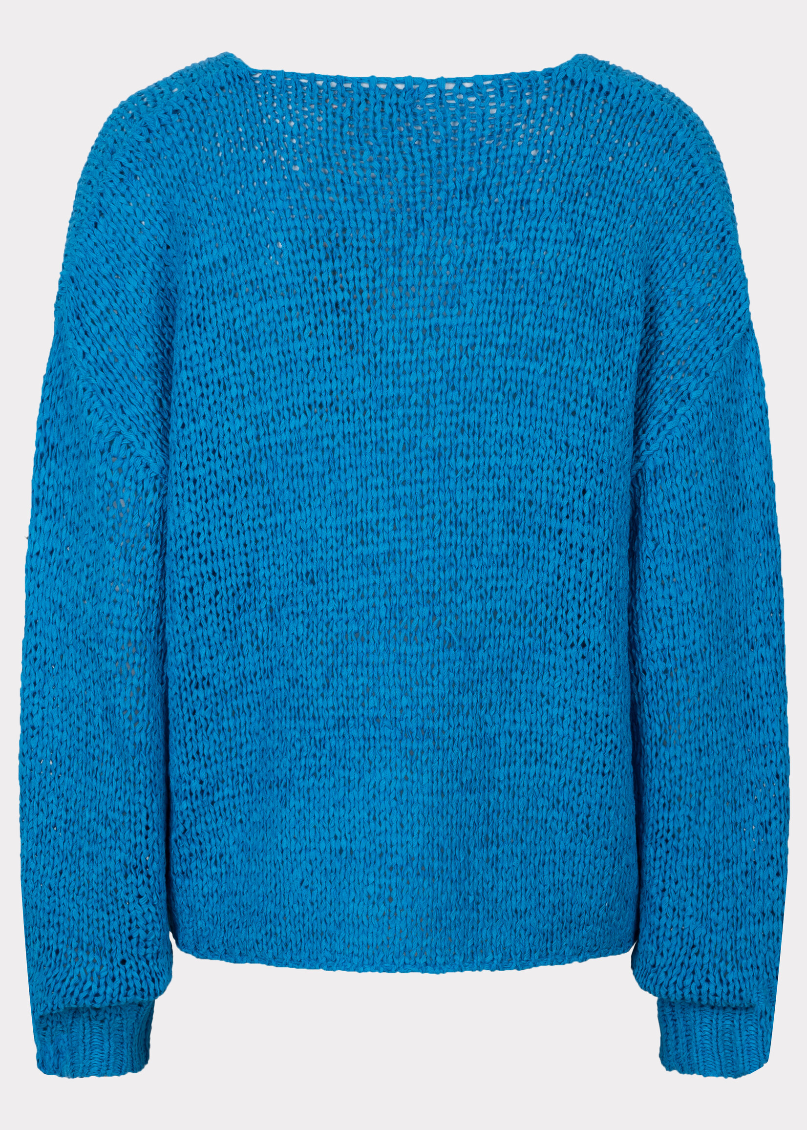 EsQualo Sweater v/neck tape yarn blue 18010