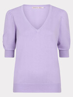 EsQualo Sweater v/neck gathering slve lilac 07003
