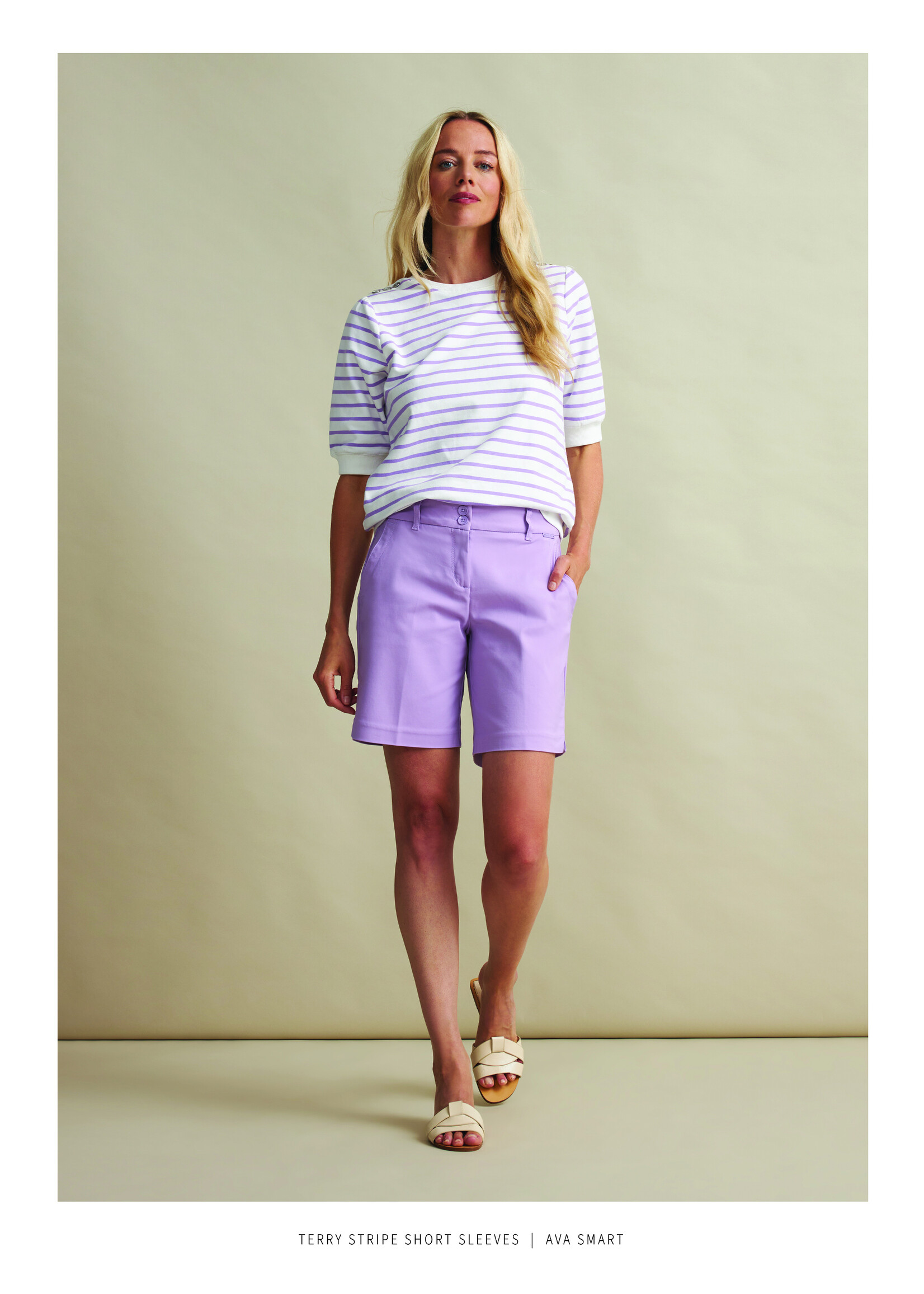 Red Button Short ava smart lilac srb4176
