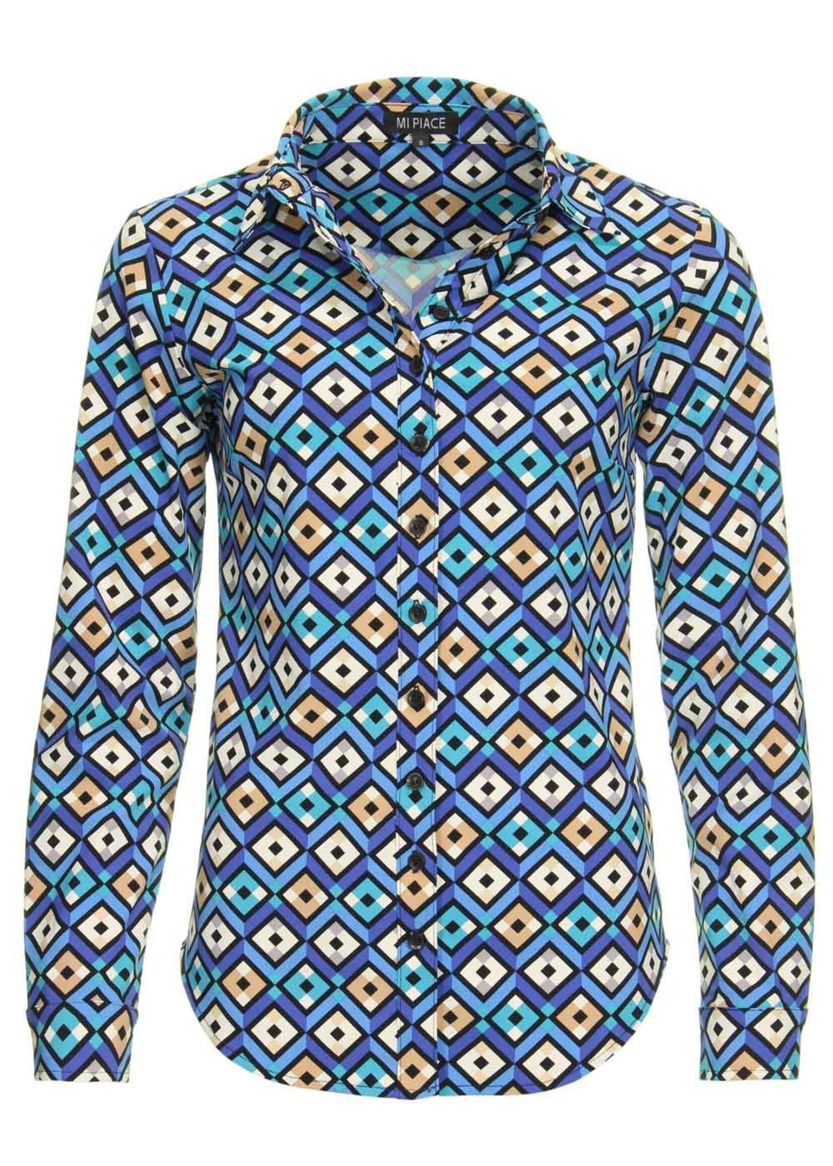 Mi Piace Travel blouse blocks blue 60840