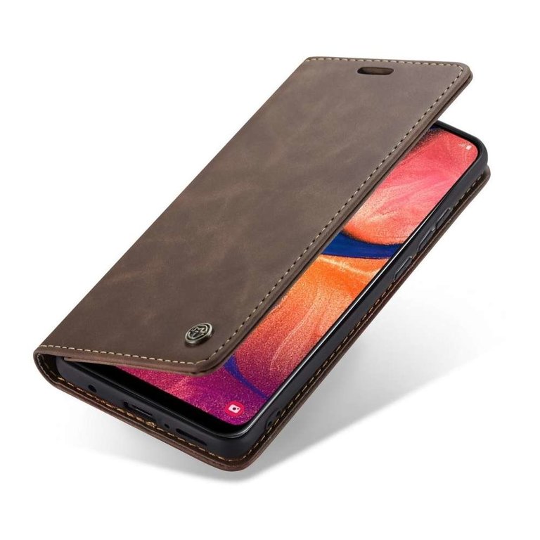 CaseMe CaseMe Samsung Galaxy A20 Retro Wallet Case - Koffie