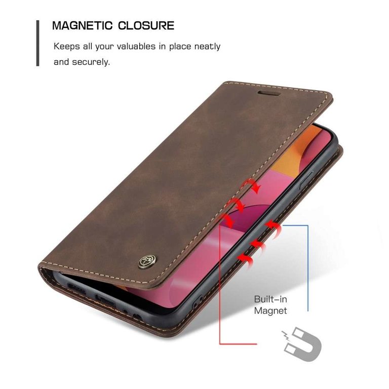 CaseMe CaseMe Samsung Galaxy A20s Retro Wallet Case - Koffie