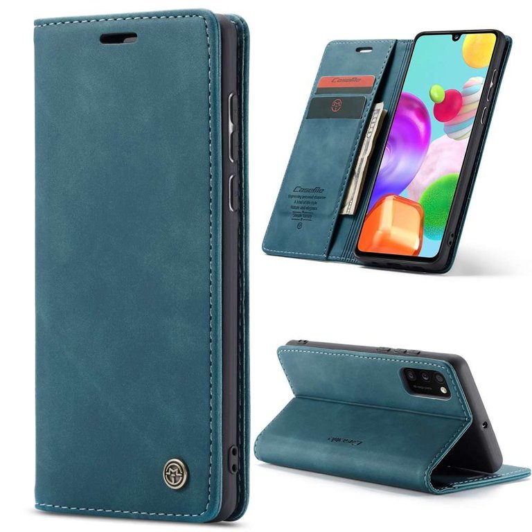 CaseMe CaseMe Samsung Galaxy A41 Retro Wallet Case - Blauw