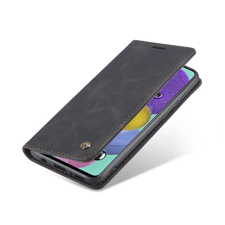 CaseMe CaseMe Samsung Galaxy A51 Retro Wallet Case - Zwart