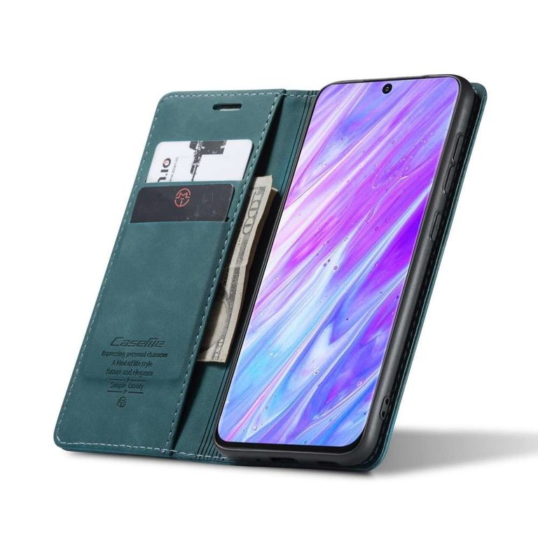 CaseMe CaseMe Samsung Galaxy S20 Ultra Retro Wallet Case - Blauw