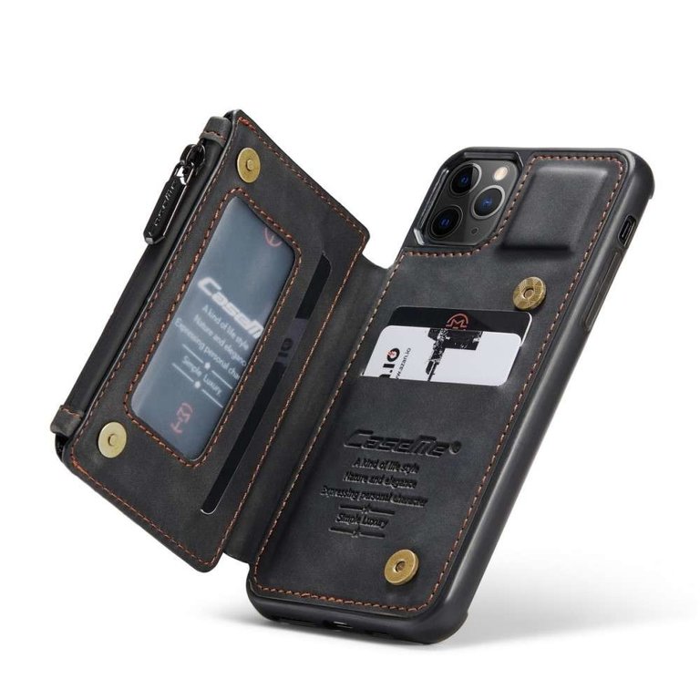 CaseMe CaseMe Apple iPhone 11 Pro Back Cover Wallet Case  - Zwart