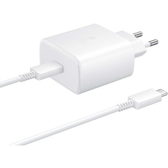 Samsung Samsung USB-C Fast Charger (45W) (Wit) - EP-TA845XW (met kabel) Samsung Samsung USB-C Fast Charger (45W) (Wit) - EP-TA845XW (met kabel)
