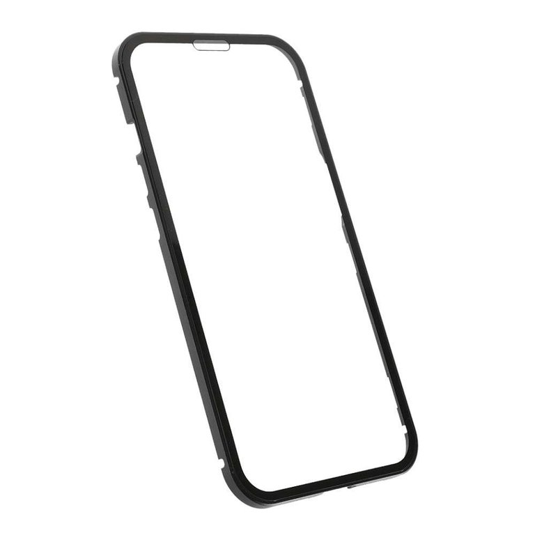 Just in Case Just in Case iPhone 13 Magnetic Metal Tempered Glass Cover - Black