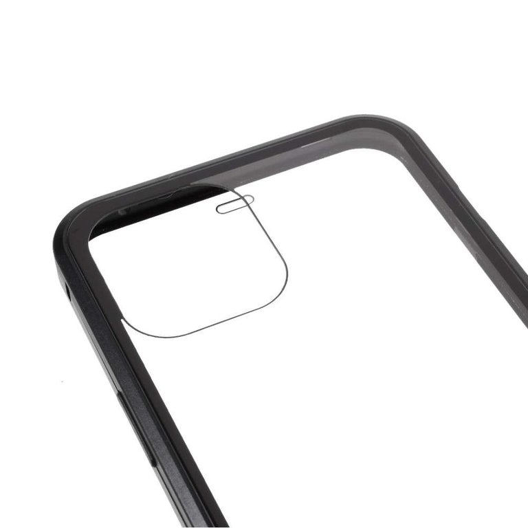 Just in Case Just in Case iPhone 13 Pro Max Magnetic Metal Tempered Glass Cover - Black