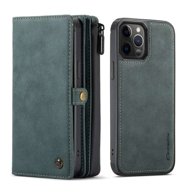 CaseMe CASEME iPhone 13 Pro Max Luxe Multi Portemonnee Hoesje - Blue