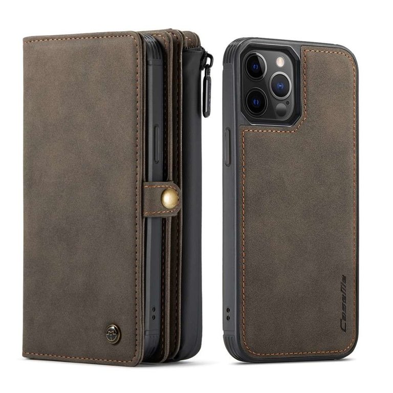 CaseMe CASEME iPhone 13 Pro Max Luxe Multi Portemonnee Hoesje - Brown