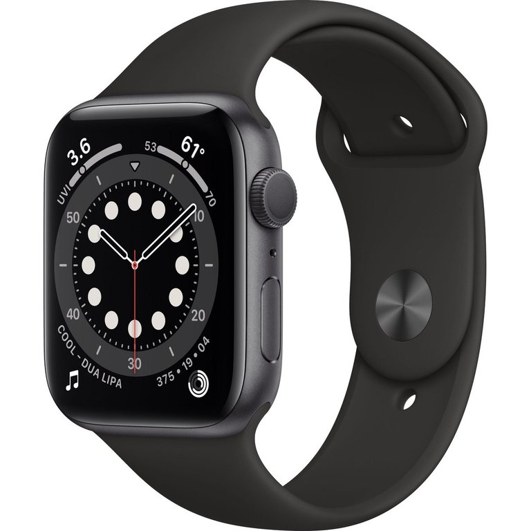 Apple Apple Watch Series 6 Sport - 44mm Grey (Black Silicone Strap)