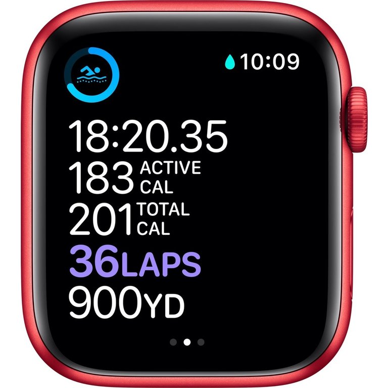 Apple Apple Watch Series 6 Sport - 44mm Red (Red Silicone Strap)