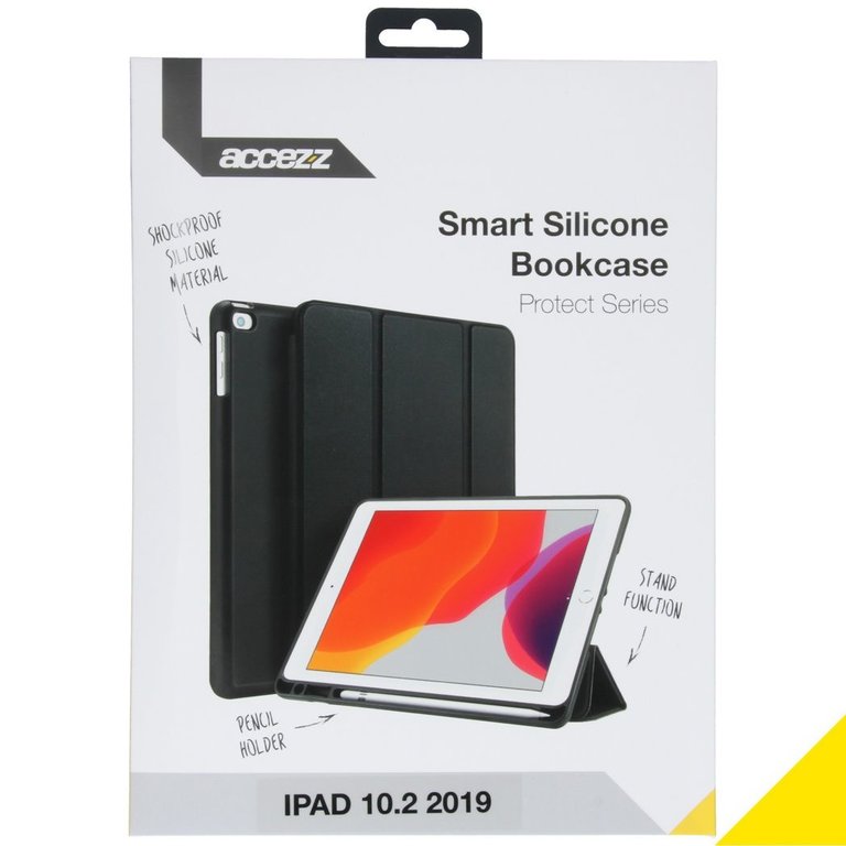 Apple Accezz Smart Silicone Bookcase voor de iPad 10.2 (2019 / 2020 / 2021) - Zwart