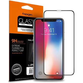 Spigen Spigen Screenprotector Full Cover Glass Apple iPhone 11 Pro / iPhone X/XS Black Spigen Spigen Screenprotector Full Cover Glass Apple iPhone 11 Pro / iPhone X/XS Black