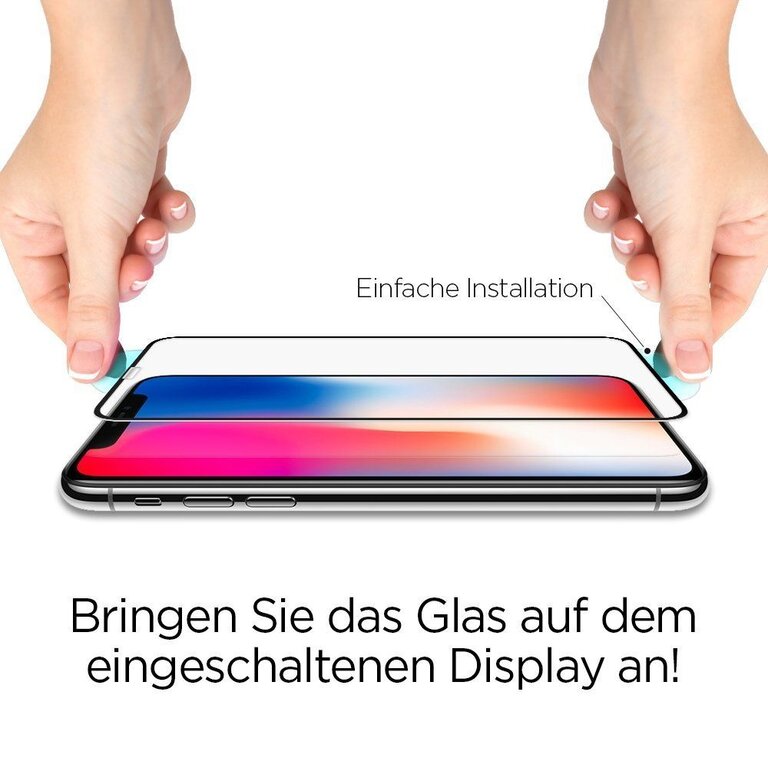 Spigen Spigen Screenprotector Full Cover Glass Apple iPhone 11 Pro / iPhone X/XS Black