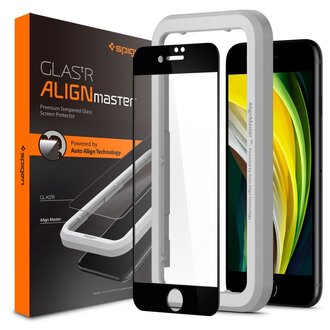 Spigen Spigen Apple iPhone SE 2020/2022 AlignMaster Full Cover Glass (Black) AGL01294