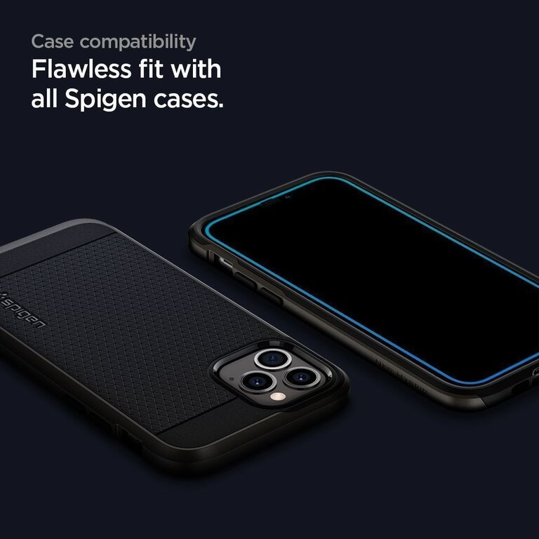 Spigen Spigen Screenprotector Full Cover Glass Apple iPhone 12 Pro Max Black AGL01468