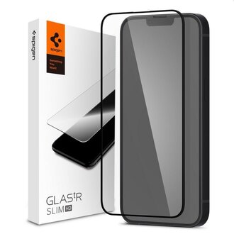 Spigen Spigen Screenprotector Full Cover iPhone 13 Pro Max / iPhone 14 Plus Black AGL03383