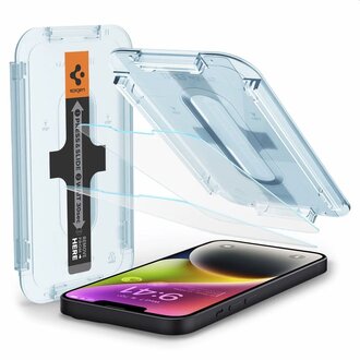 Spigen Spigen Glass iPhone 13/13 Pro/iPhone 14  Met Montage Frame EZ FIT - 2 Pack AGL03385 Spigen Spigen Glass iPhone 13/13 Pro/iPhone 14  Met Montage Frame EZ FIT - 2 Pack AGL03385