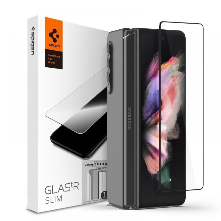 Spigen Spigen Screenprotector Full Cover Glass + Hinge Film Galaxy Z Fold 3 Black AGL03732