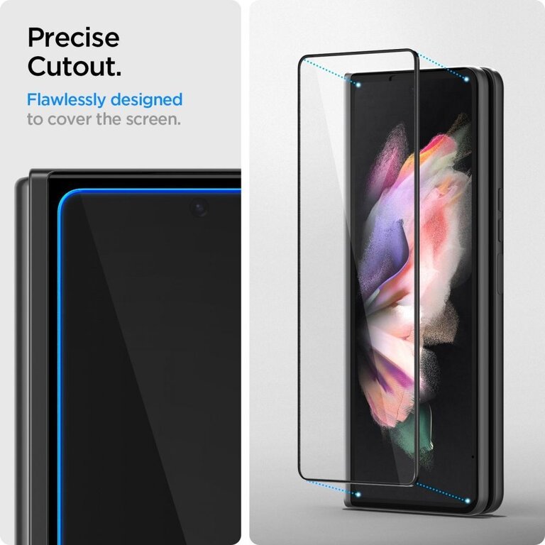 Spigen Spigen Screenprotector Full Cover Glass + Hinge Film Galaxy Z Fold 3 Black AGL03732