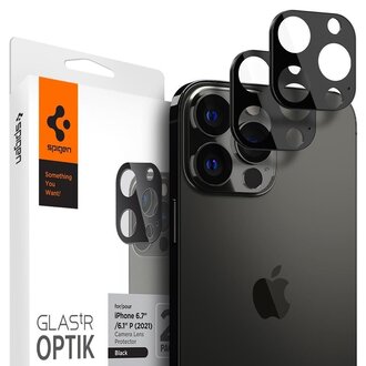 Spigen Spigen Camera Lens Glass Protector iPhone 13 Pro / 13 Pro Max (Black) (2 pack)