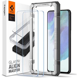 Spigen Spigen Samsung Galaxy S21 FE Glas tR AlignMaster Met Montage Frame 2-pack AGL03088