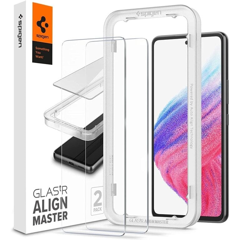 Spigen Spigen Galaxy A53 Glas tR AlignMaster Met Montage Frame 2-pack AGL04306