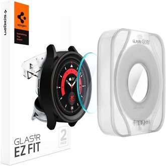 Spigen Spigen Glass Samsung Galaxy Watch 5 Pro 45mm Met Montage Frame EZ FIT - 2-pack