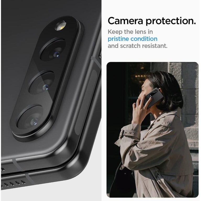 Spigen Spigen Camera Lens Glass Protector Samsung Galaxy Z Fold 4 (Black) - AGL05428