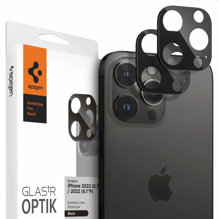 Spigen Spigen Camera Lens Glass Protector iPhone 14 Pro / 14 Pro (Black) - AGL05273 (2 pack)