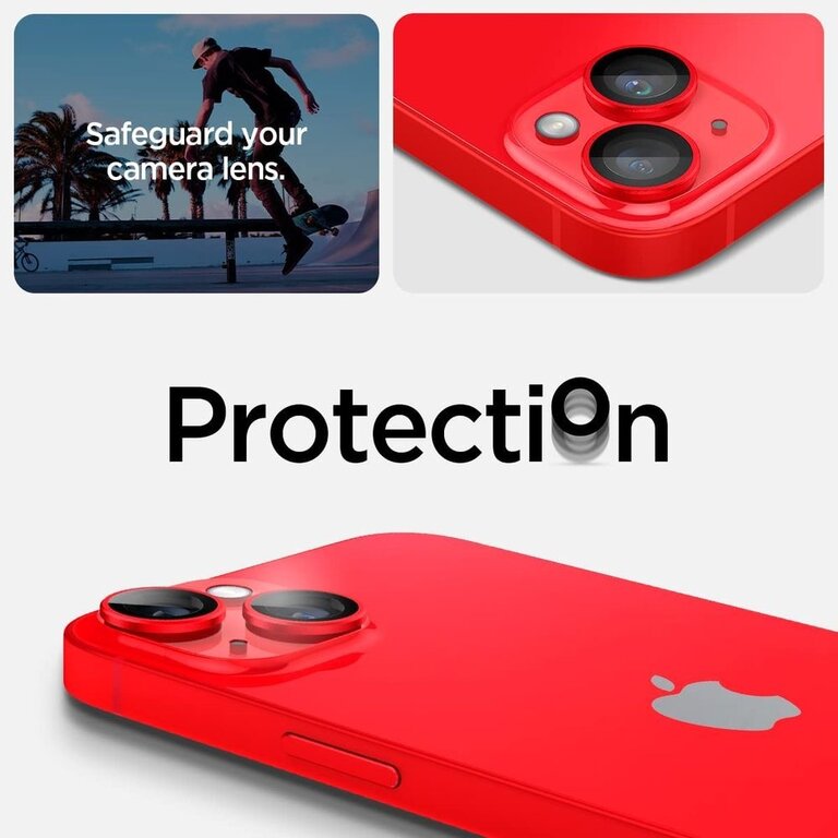 Spigen Spigen Camera Lens Glass Protector iPhone 14 / 14 Plus (Red) - AGL05605 (2 pack)