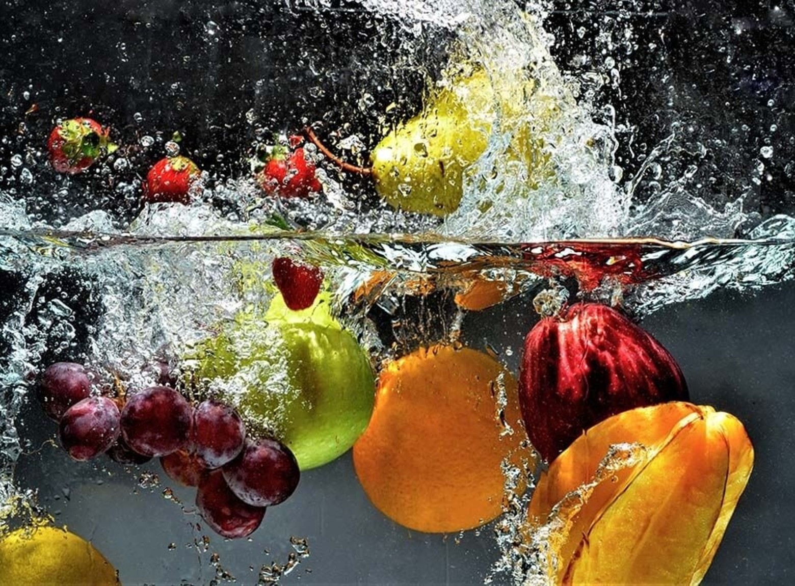 Splashed fruit foto-art plexiglas